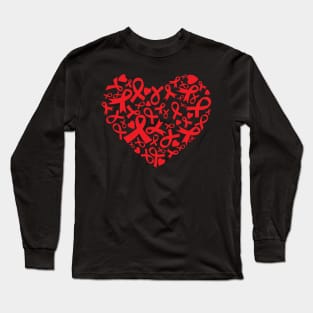 Heart of Awareness - Red Long Sleeve T-Shirt